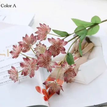 Нов 60 см. изкуствени цветя, снежен лотос висококачествен фалшив цвете 3D печат цветен цвете домашен коледен сватбен декор глухарче