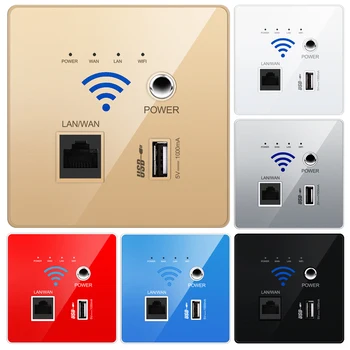 7 Цвята 300 М Монтиране на Вградени Безжични WIFI AP Router Акрилен Панел USB Конектор Монтиране на Зарядно Устройство, WiFi Умен Изход 5 НА 1000 MA