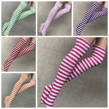 1 чифт 1/6 куклено шарени чорапи Blyth за 1/6 куклено чорапи, аксесоари за дрехи (подходящи за Azone, Kurhn, OB, Momoko, Barbies, Blyth, 1/6 кукли)