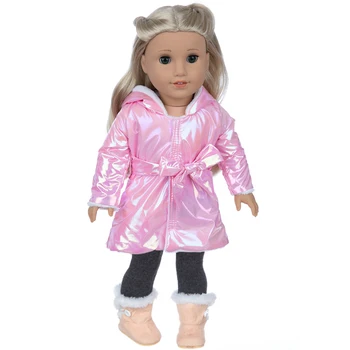нов розов костюм, подходящ за кукли American Girl, 18-инчовата стоп-моушън дрехи, обувки в комплекта не е включена.