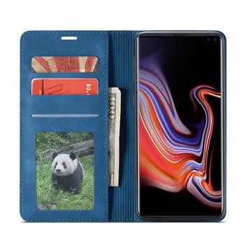 Луксозен Кожен Флип Калъф за Samsung Galaxy S9 S10 S8 Plus S10e Note 9 A6 A7 A8 2018, Държач за Карти, Портфейл на магнит, Поставка, чанта за Носене-за Награда