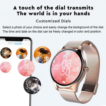 Нови Умен Часовник 2022 за Жени с Пълен сензорен екран, Красиви Дамски Часовници IP67, Водоустойчива За Android, iOS, Умни Часовници за Жени + кутия