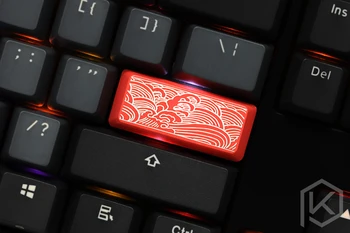 Новост Shine Through Keycaps ABS С надпис, полупрозрачна бяла японската вълна черен червен за потребителска механична клавиатура въведете 2.25 u