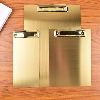 Скандинавска златна дъска за папки от неръждаема стомана A4 метална дъска за писане клип A5 бележките за сметки менюто на ресторанта папка за съхранение на файлове клипборда