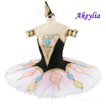 Akeylia harlequinade професионална балетната поличка за момичета, рокля-пакет за възрастни, блинная забавно балетната поличка за сцена, детска