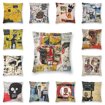 Изтриете Зона Хвърли Възглавница За Декорация На Дома, Жан-Мишел Basquiat Череп На Графити Изкуството Скандинавски Възглавница Калъф Автомобили Калъфка