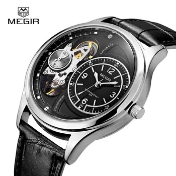 MEGIR горещ марка водоустойчив кварцов часовник мъжки модерен часовник с кожена каишка мъжки ежедневни мъжки часовници masculino relojes hour 2017