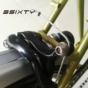 3SIXTY Черен и Сребрист Алуминиев Велосипед V & Caliper Спирачки за Складного Наем Brompton