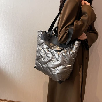 LEFTSIDE Зимни Голяма Тъканно Чанта-Тоут за Жени 2022, Trend Дизайн, Чантата през Рамо, Дамски Чанти, за Пазаруване през Рамо