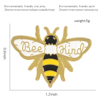 Пчелен вид Сладко медоносная пчела Емайл икона-жени бъди добър насекомо жени спаси пчелите брошка игла за бижута във формата на животни подарък женски аксесоари