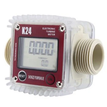 Цифров LCD Дисплей Разходомер K24 Турбинен Разходомер за Гориво Тестер За Химикали, Вода, Морска Разходомери за Течности Измервателни Инструменти