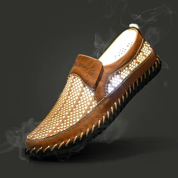 2021 Мъжки ежедневни обувки, мъжки лятна стилна окото обувки на равна подметка, мъжки лоферы, висококачествени ежедневни обувки, изключително удобни Размера: премахнати за 38-50