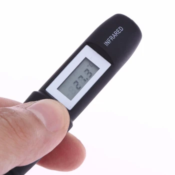 Безконтактен Мини Инфрачервен ИНФРАЧЕРВЕН Термометър За Измерване на Температурата Цифров LCD Дисплей Инфрачервен Термометър на Дръжката DT8220 Черен