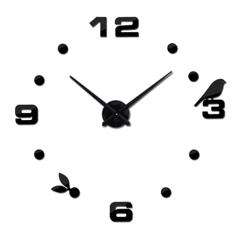 топ модни 3d стенни часовници натюрморт кварцов часовник модерна декорация на дома часовник хол сам акрилни огледално етикети