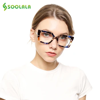 Очила за четене SOOLALA Против Blue Light с Рамки за Очила с Жемчужными Дужками +1.0 1.25 1.5 1.75 до 4.0 Слънчеви очила Очила За четене