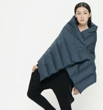 2020 зимна модна марка шал на 90% бял утином топола, яке-шал, женски Жилетка Без Ръкави, гъст топло дълго пуховое палто wq144, директна доставка