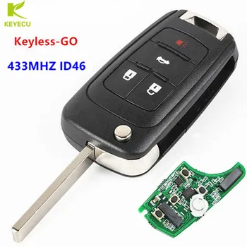 KEYECU Подмяна на Keyless-GO Дистанционно Ключодържател 3 + Паника 433 Mhz ID46 Чип с Дистанционно Стартирането на Chevrolet Cruze Malibu Impala Европа
