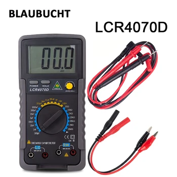 BLAUBUCHT LCR съпротивление esr Метър Тестери Измерители на Капацитета на LCR4070D LCD Дисплей Мултицет с подсветка Измерване на диоди С Топчета Тестов Кабел