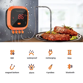INKBIRD IBT-4XC Bluetooth Термометър за Месо Цифров Сонда С Акумулаторна Батерия за Приготвяне на Храна на Открито, Барбекю, Печка Коптильная