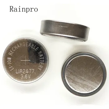 Rainpro 2 бр./лот LIR2477 3,6 НА бутон на акумулаторна батерия LIR2477 литиево-йонна акумулаторна батерия може да замени CR2477